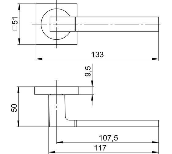 Ручка раздельная Ajax K.JK51.IND FUSE SN/CP-3 мат.никель/хром (AL руч.) 63829