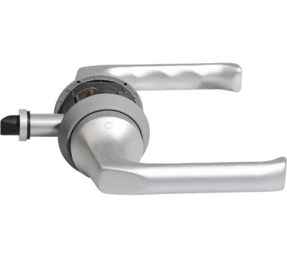 Замок с ручкой Hoppe HCS A113 (London) F1-2(серебристая) без фальца, A=35-43mm, backset 60мм, кольцо 62мм 65400