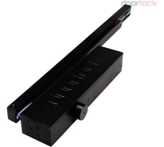 Доводчик DOORLOCK DL300S/N/G BC DA HO EN3-5 со скользящей тягой черный, монтаж с противоположной петлям стороны, с регулируемыми функциями тормо 77323