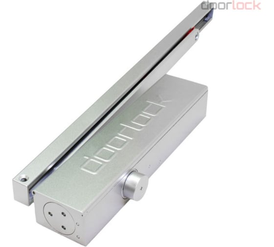 Доводчик DOORLOCK DL300S/N/G BC DA HO EN3-5 со скользящей тягой серебристый, монтаж с противоположной петлям стороны, с регулируемыми функциями 77322