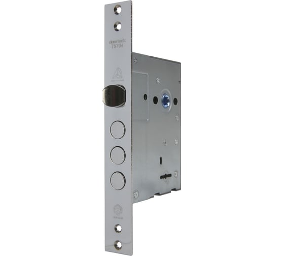 Корпус сувальдного замка Doorlock DL930K/Z/67/85мм, 5 ключей, хромированная фронтальная планка 30х228мм, реверсивный, диаметр ригелей 16мм (3011) 75704