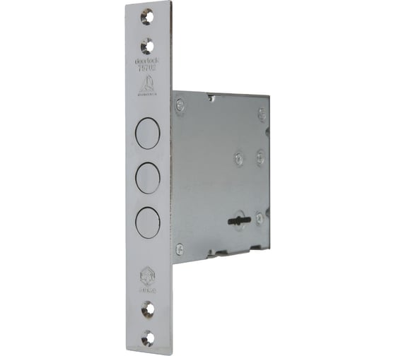 Корпус сувальдного замка Doorlock DL932K/Z/67мм, 5 ключей, хромированная фронтальная планка 30х180мм, диаметр ригелей 16мм (3001) 75702