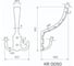Крючок мебельный трехрожковый KERRON комплект из 5 шт. матовый никель KR-0050-SN SET5(KR-0050-SN) 2
