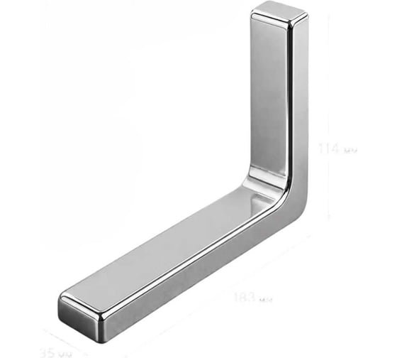 Кронштейн держатель полки 23 Болта 183х114х35 пластик хром,1 шт УТ-00017129ф1