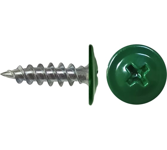 Саморез Daxmer ПШ 4,2x16 с прессшайбой острый RAL 6005 1000 шт. 00000308374