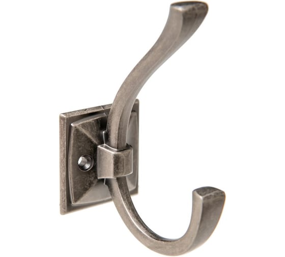 KERRON Комплект из 3 шт. крючок мебельный двухрожковый, черненый старинный цинк KR-0390-BAZ SET3(KR-0390-BAZ)