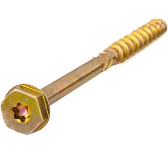 Саморезы по дереву КРЕП-КОМП желтые, шестигранные Torx 12х320 мм (25 шт) сдш12320к