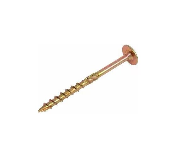 Саморез с прессшайбой КРЕП-КОМП Torx, по дереву, желтый цинк 6.0х280 мм (50 шт) спд6280к