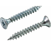 Универсальный саморез КВАДРА 4x45 белый, потайная голова, цинк, кор. 100 шт. 403045010021