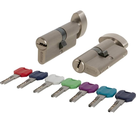 Цилиндровый механизм PUNTO MaxPro7002Knob80mm(25+10+45) SN никель 7key с вертушкой 57577
