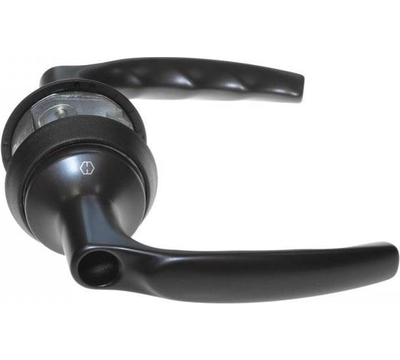 Замок с ручкой Hoppe HCS A1530 (Atlanta) F9714M (черный матовый) без цилиндров, без защелки, без фальца, A=35-43mm backset 60мм 65812