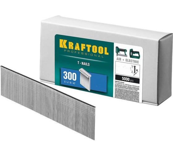 Гвозди KRAFTOOL тип 300 (47/J/ F), 15 мм, калибр 18GA. 5000 шт 31785-15