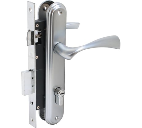 Врезной замок БУЛАТ ЗВ4-1.03.07 НОМОС (титан; 5 перфоключей; с ручками) 13965