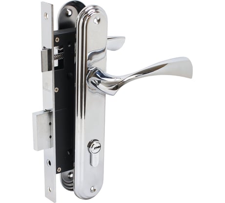 Врезной замок БУЛАТ ЗВ4-1.03.04 НОМОС (хром; 5 перфоключей; с ручками) 13963