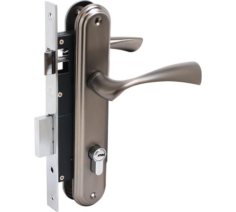 Врезной замок БУЛАТ ЗВ4-1.03.03 НОМОС (графит; 5 перфоключей; с ручками) 13964