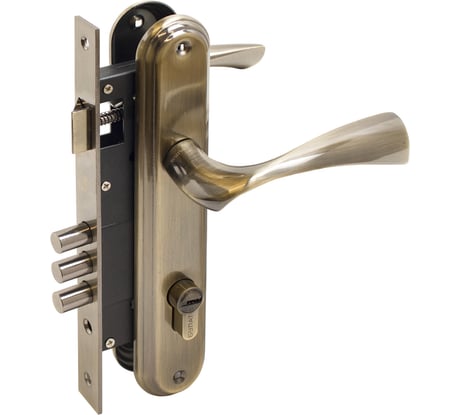 Врезной замок БУЛАТ ЗВ4-3.03.01 НОМОС (бронза; 5 перфоключей; с ручками) 13561