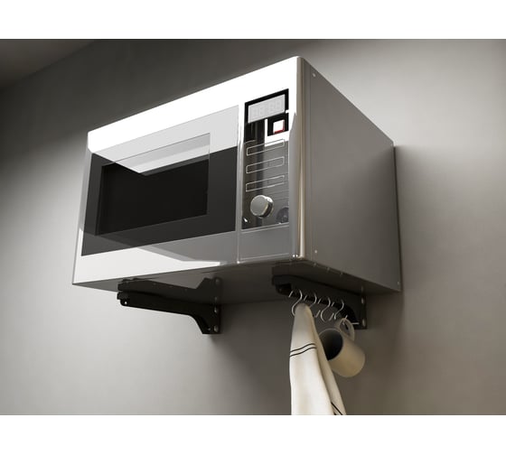 Черный кронштейн для СВЧ печи EMBODIMENT толщина 1.2 мм EMB-MW-S-B