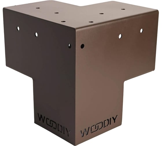 Угловой коннектор для бруса WOODIY 100х100, шоколадно-коричневый матовый WD4-BW