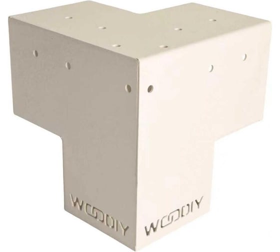 Угловой коннектор для бруса WOODIY 50х50, белый матовый WD25-W