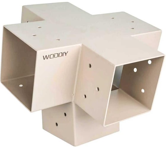 Промежуточный коннектор с уклоном 15 для бруса 100х100 WOODIY, белый матовый WD17-W