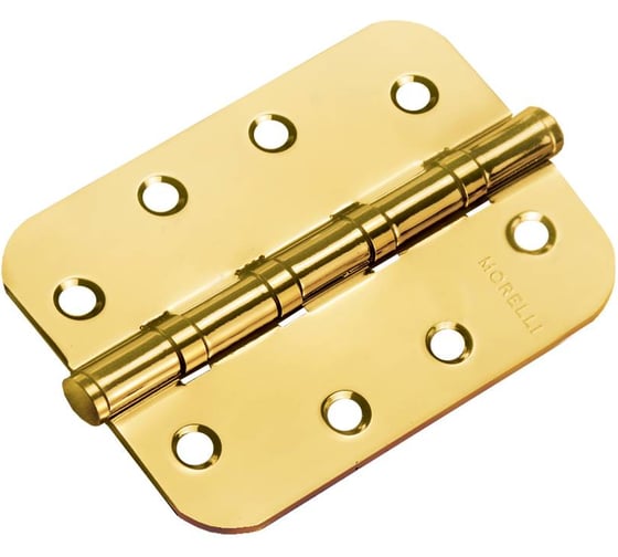 Петля стальная скругленная MORELLI MSN-C 100X70X2.5-4BB SG, универсальная с подшипником, цвет - матовое золото 9017070