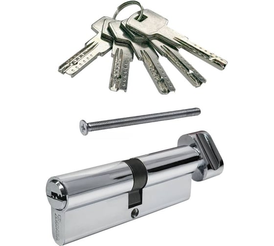 Цилиндровый механизм BASARA M90 (45T_45) CP, 5 ключей, (цинк/цинк), (Хром) 40126