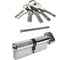 Цилиндровый механизм BASARA M90 (45T_45) CP, 5 ключей, (цинк/цинк), (Хром) 40126 1