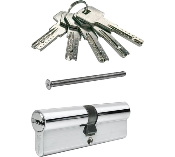 Цилиндровый механизм BASARA M90 (40_50) CP, 5 ключей, (цинк/цинк), (Хром) 40128
