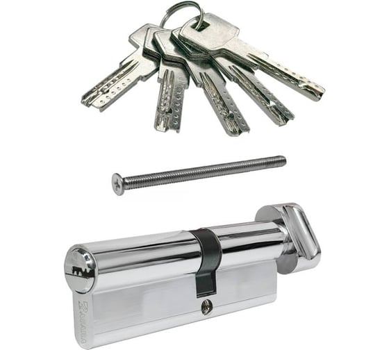 Цилиндровый механизм BASARA M90 (40T_50) CP, 5 ключей, (цинк/цинк), (Хром) 40127