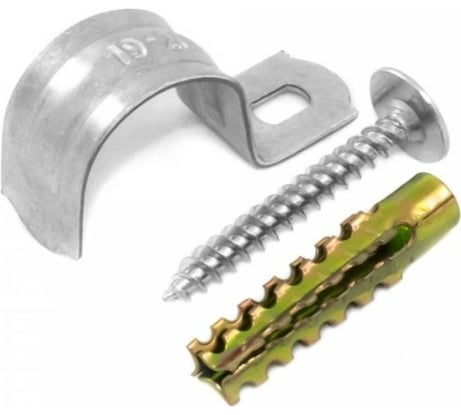 Комплекты для крепления ОКЛ Промрукав саморез, дюбель, скоба СМО d21-22 мм, 100 шт. PR08.4997