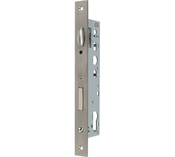 Корпус замка с роликом Doorlock DL302 30/24/8 SSS нержавеющая сталь для профильных дверей, фронтальная планка 24х245мм, запорная планка 75375