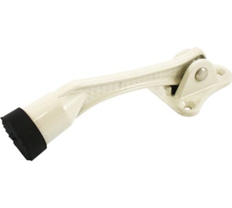 Фиксатор дверной АЛЛЮР КН-130 WW белый, козья ножка, блистер 10177