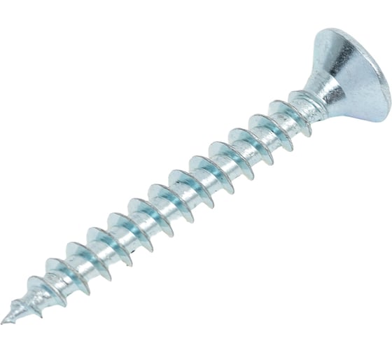 Универсальный саморез КВАДРА 4.5x35 белый, потайная голова, цинк, кop. 500 шт. 453035003500