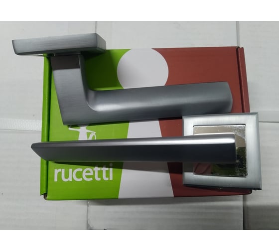Ручка дверная Rucetti RAP 21-S SC/CP, цвет - матовый хром/хром 9013297