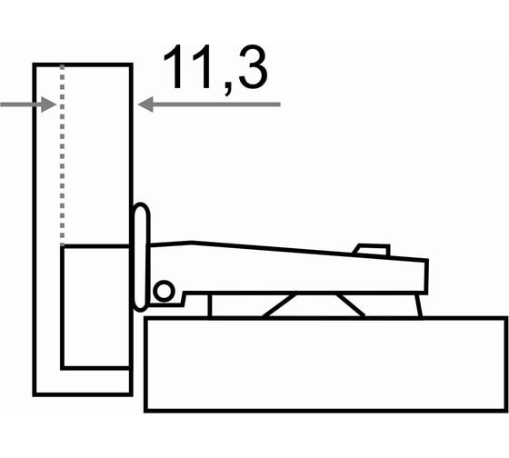 Накладная петля Trodos 11.04.02 YX-362А SLIDE-ON с планкой 314002