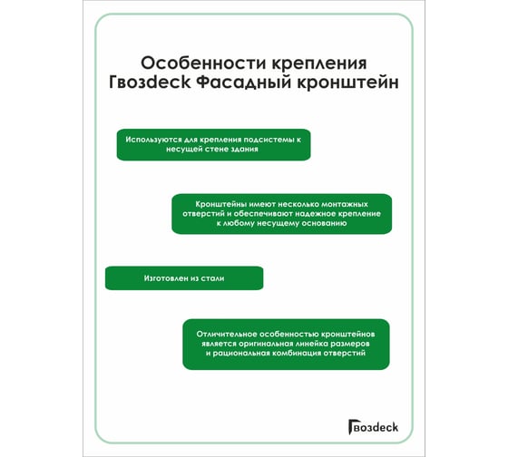 Фасадный кронштейн Гвозdeck NEW 250 мм, 50 шт. 3001UN25008PSWG00