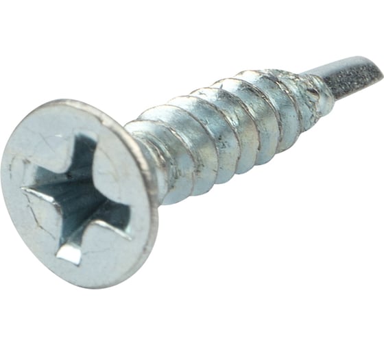 Оконный саморез KRANZ сверло 3,9x19, белый цинк, 500 шт. KR-01-3722-0010