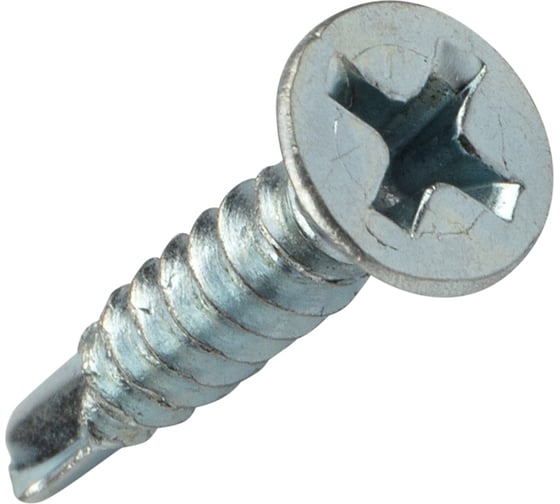 Оконный саморез KRANZ сверло 3,9x19, белый цинк, 500 шт. KR-01-3722-0010