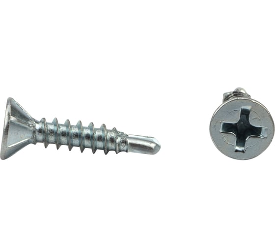 Оконный саморез KRANZ сверло 3,9x19, белый цинк, 500 шт. KR-01-3722-0010