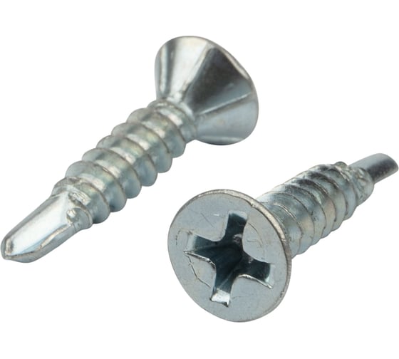 Оконный саморез KRANZ сверло 3,9x19, белый цинк, 500 шт. KR-01-3722-0010