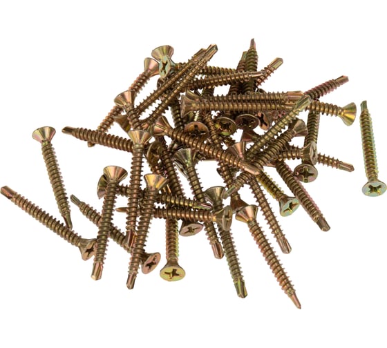 Оконный саморез KRANZ сверло 3,9x35, желтый цинк, 500 шт. KR-01-3722-006
