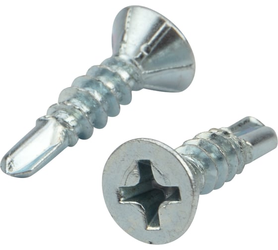 Оконный саморез KRANZ сверло 3,9x16, белый цинк, 1000 шт. KR-01-3722-009
