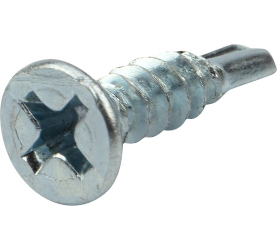 Оконный саморез KRANZ сверло 3,9x16, белый цинк, 1000 шт. KR-01-3722-009