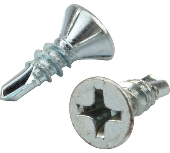 Оконный саморез KRANZ сверло 3,9x13, белый цинк, 500 шт. KR-01-3722-008 1