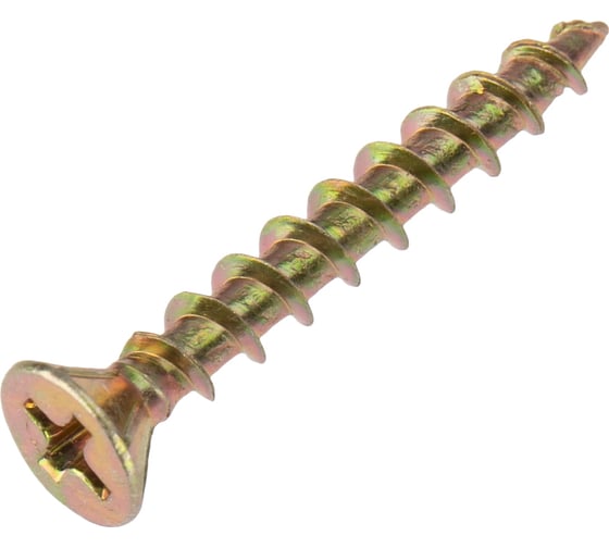 Оконный саморез KRANZ острый 4,1x30 желтый цинк 500 шт. KR-01-3721-008 1