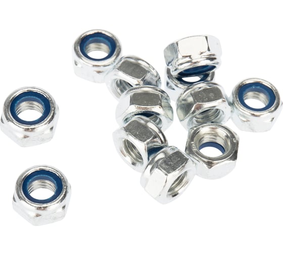 Самоконтрящаяся гайка с нейлоновым кольцом KRANZ M10, DIN 985, 40 шт. KR-01-3523-006