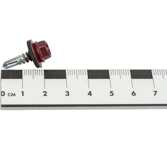 Кровельный саморез КРЕП-КОМП 5,5x19, RAL3005, красное вино, 250 шт. ск55193005кф