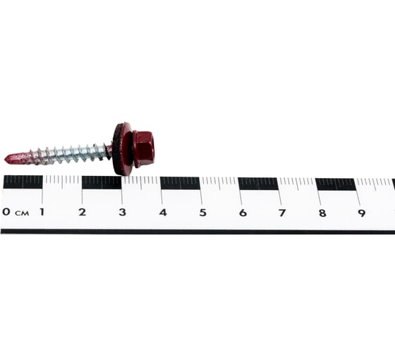 Кровельный саморез КРЕП-КОМП 4,8x35, RAL3005, красное вино, 250 шт. ск353005кф