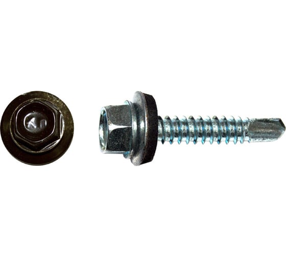 Кровельный саморез КРЕП-КОМП 5,5x19, RAL8019, серо-коричневый, 250 шт. ск55198019кф 1