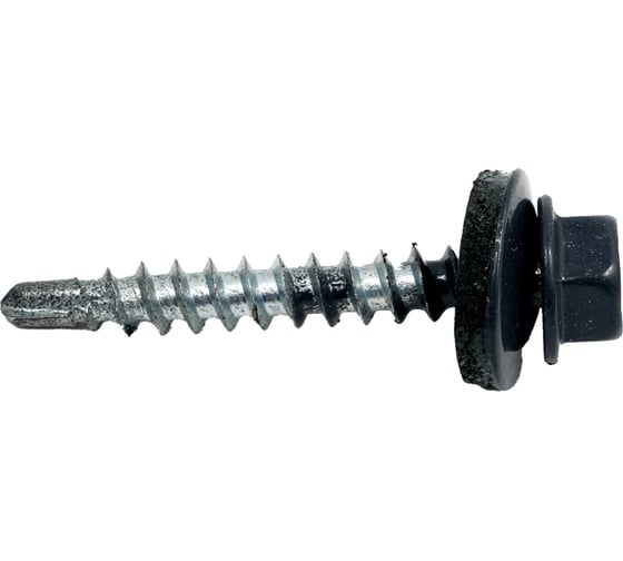 Кровельный саморез КРЕП-КОМП 4,8x35, RAL7024, серый графит, 250 шт. ск357024кф 1
